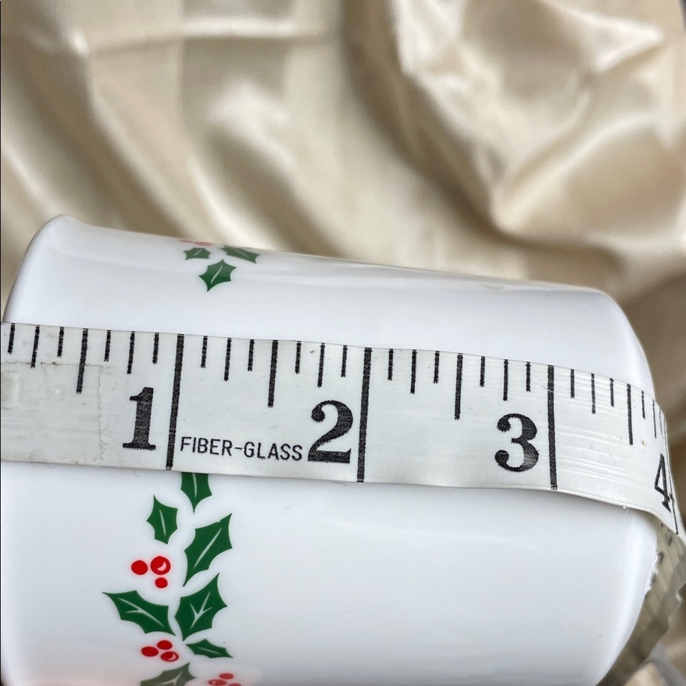 Corelle White Mugs with Green and Red Holly Christmas Design - Picture 5 of 6